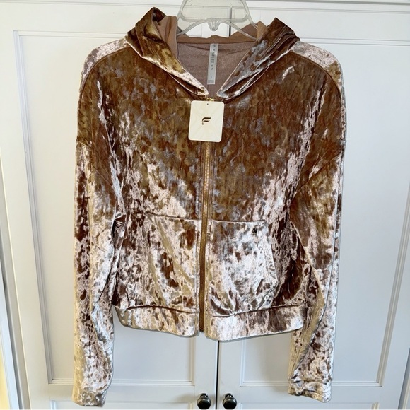 New! Fabletics 3-piece Set Crushed Velour Zip Up Hoodie/Legging/Bra-Top Sz Small - Picture 6 of 16